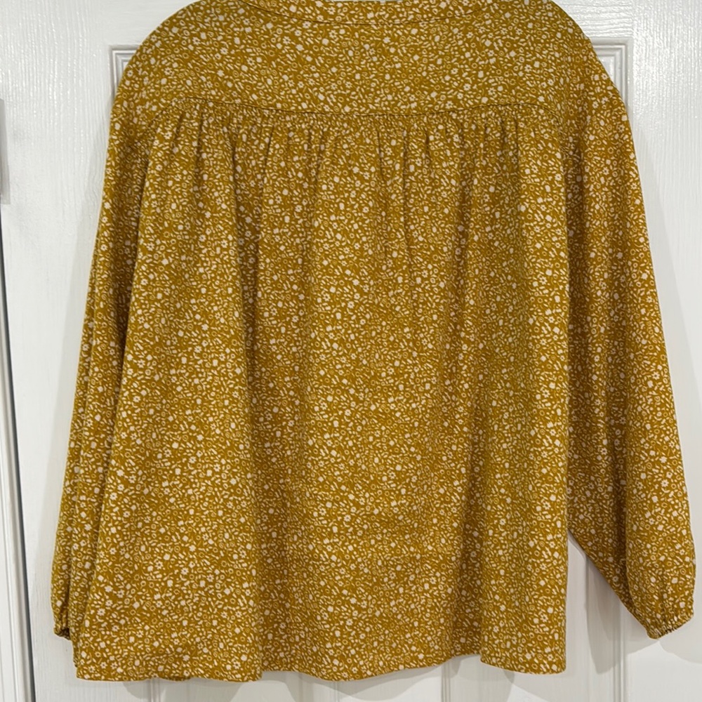 Toad &Co,  Yellow Boxy Bib Collar Blouse - Picture 5 of 5